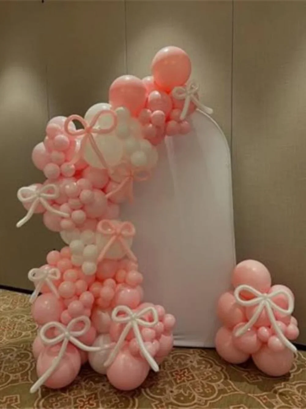 Pink Balloon Arch Kit Bow Garland Birthday Baby Shower Party Decoration Set